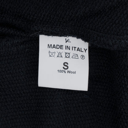 1350$ ISAIA NAPOLI Blue Navy Hand-Sewn Drawstring Track Pant Jersey Wool Size S