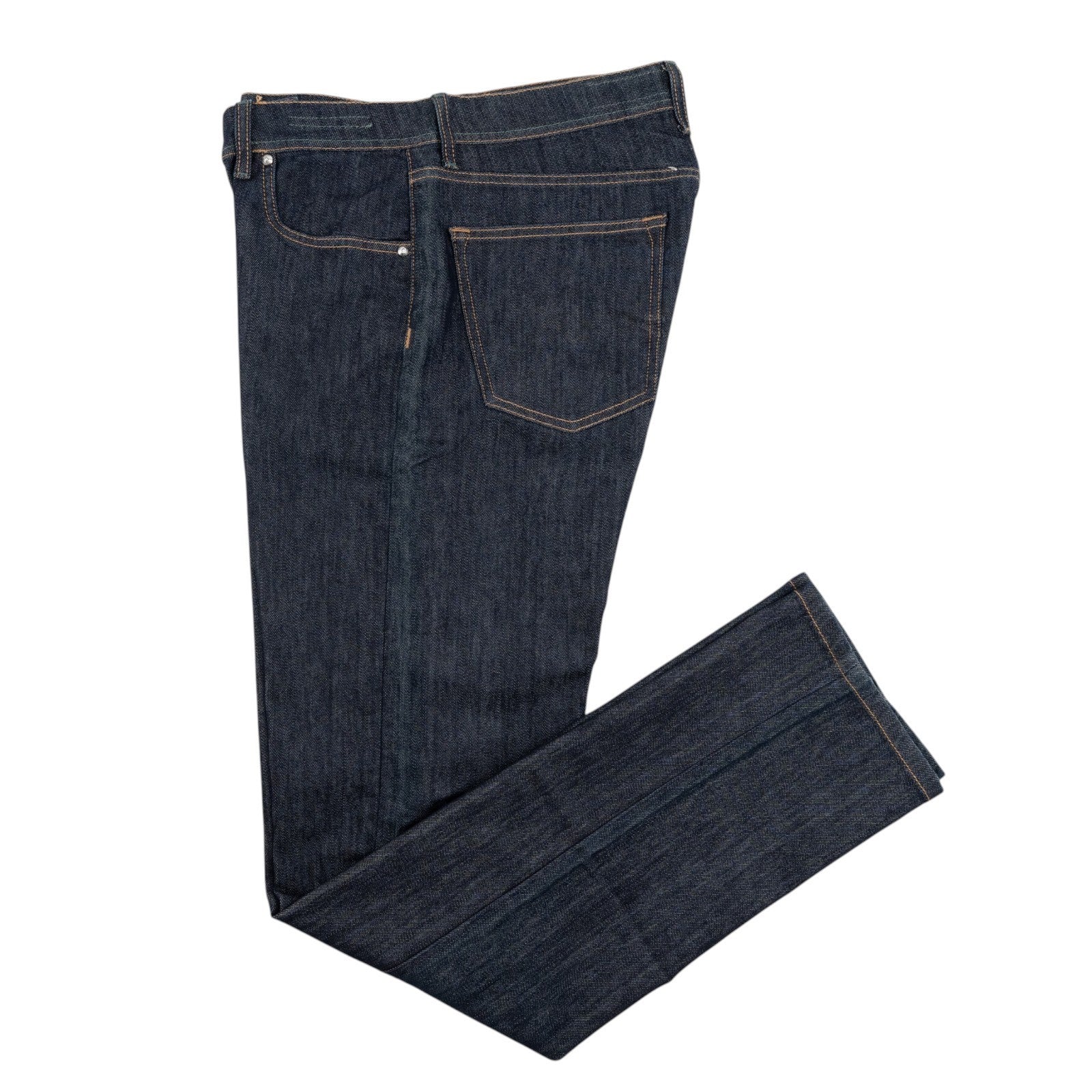 415$ LUIGI BORRELLI NAPOLI Dark Blue Denim Jeans Pant Raw Cotton 37 US / 53 EU