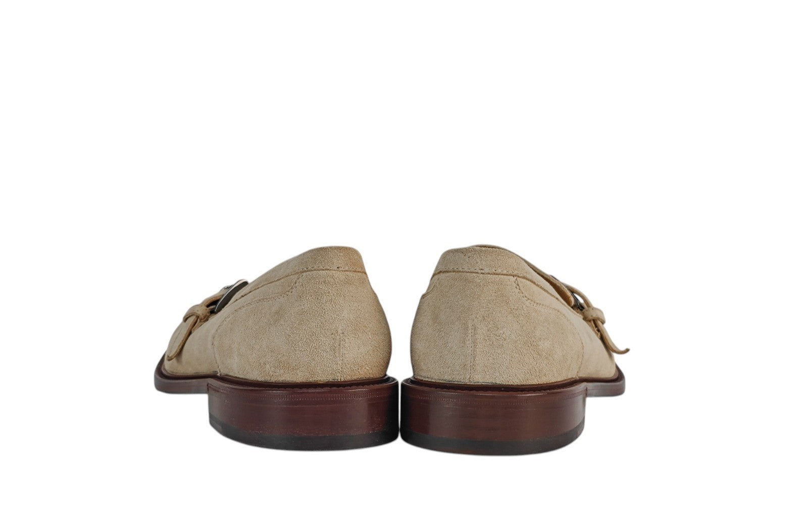 1250$ TESTONI "Vietri" Beige Loafer Monk Shoes Eco Suede 8 UK / 9 US / 42 IT
