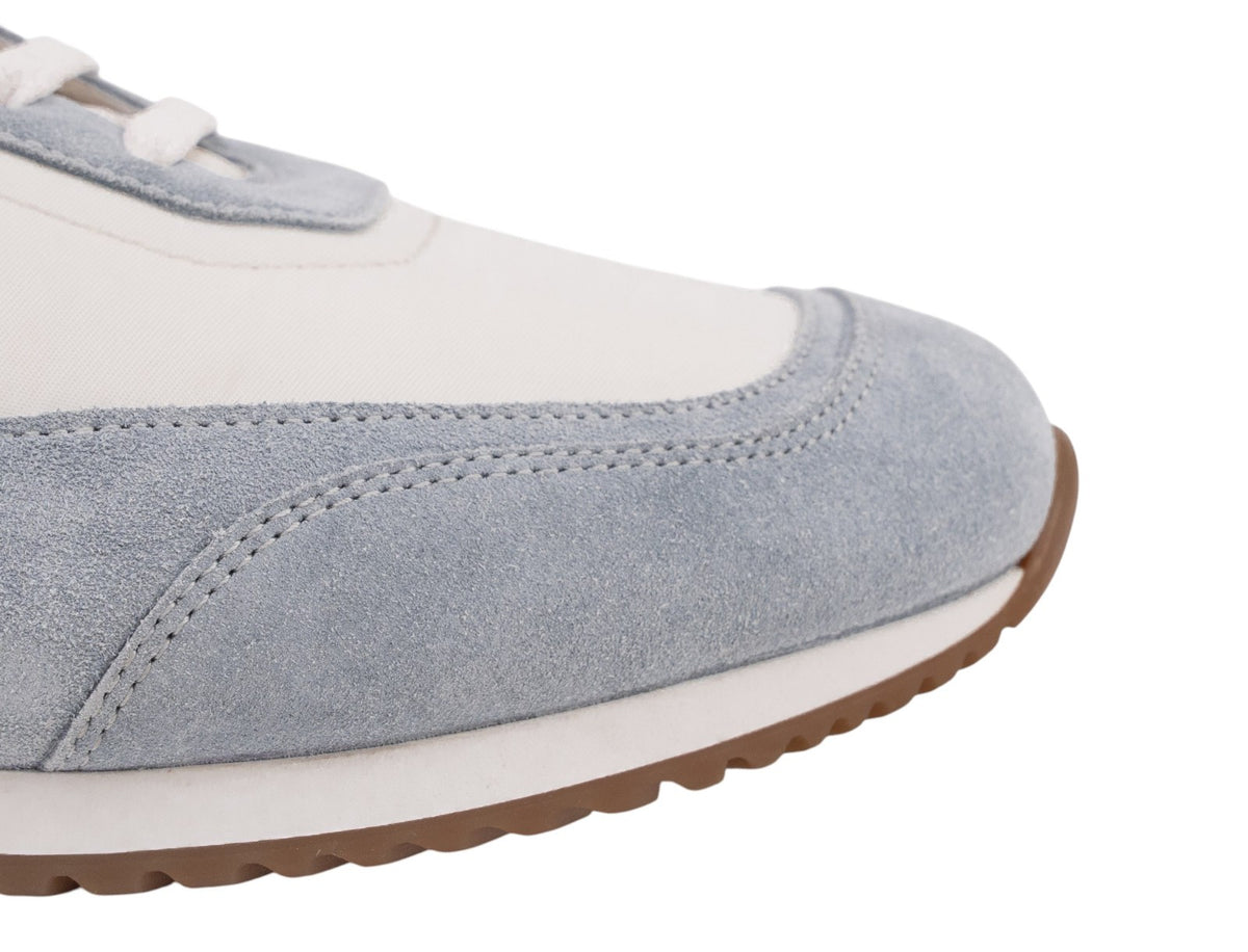 850$ TESTONI "Modena" Sneaker Eco-Nylon Suede White Ice 8 UK / 9 US / 42 IT