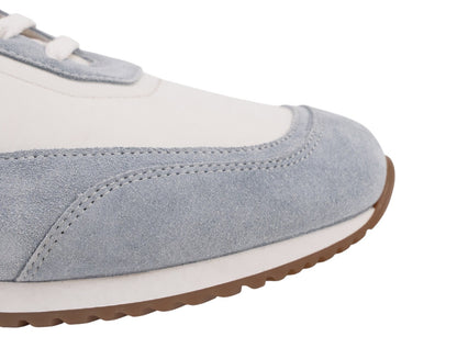 850$ TESTONI "Modena" Sneaker Eco-Nylon Suede White Ice 8 UK / 9 US / 42 IT