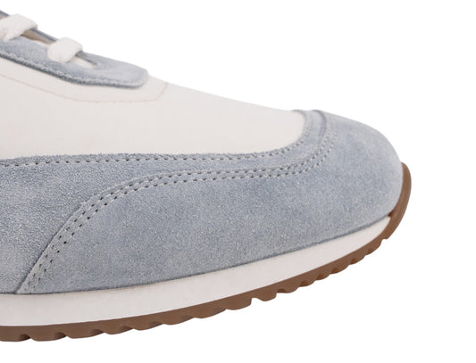850$ TESTONI "Modena" Sneaker Eco-Nylon Suede White Ice 8 UK / 9 US / 42 IT