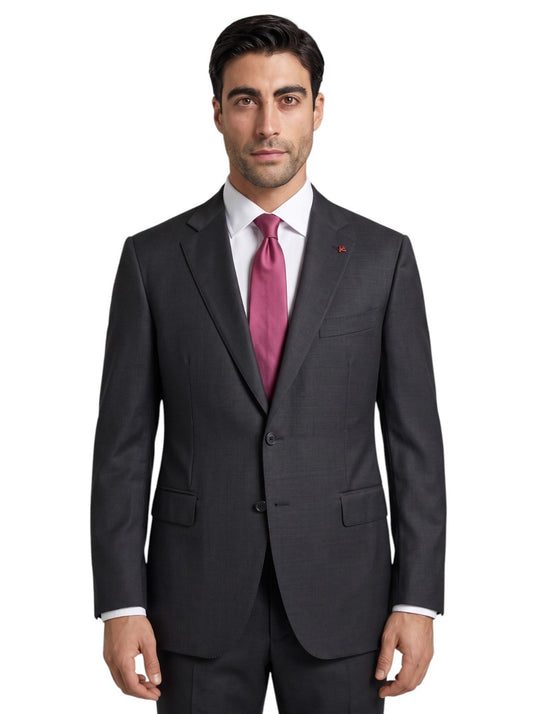 $6600 ISAIA "Sanita" Dark Gray Suit Fine Wool 4 Season Solid 50 US / 60 EU 7R
