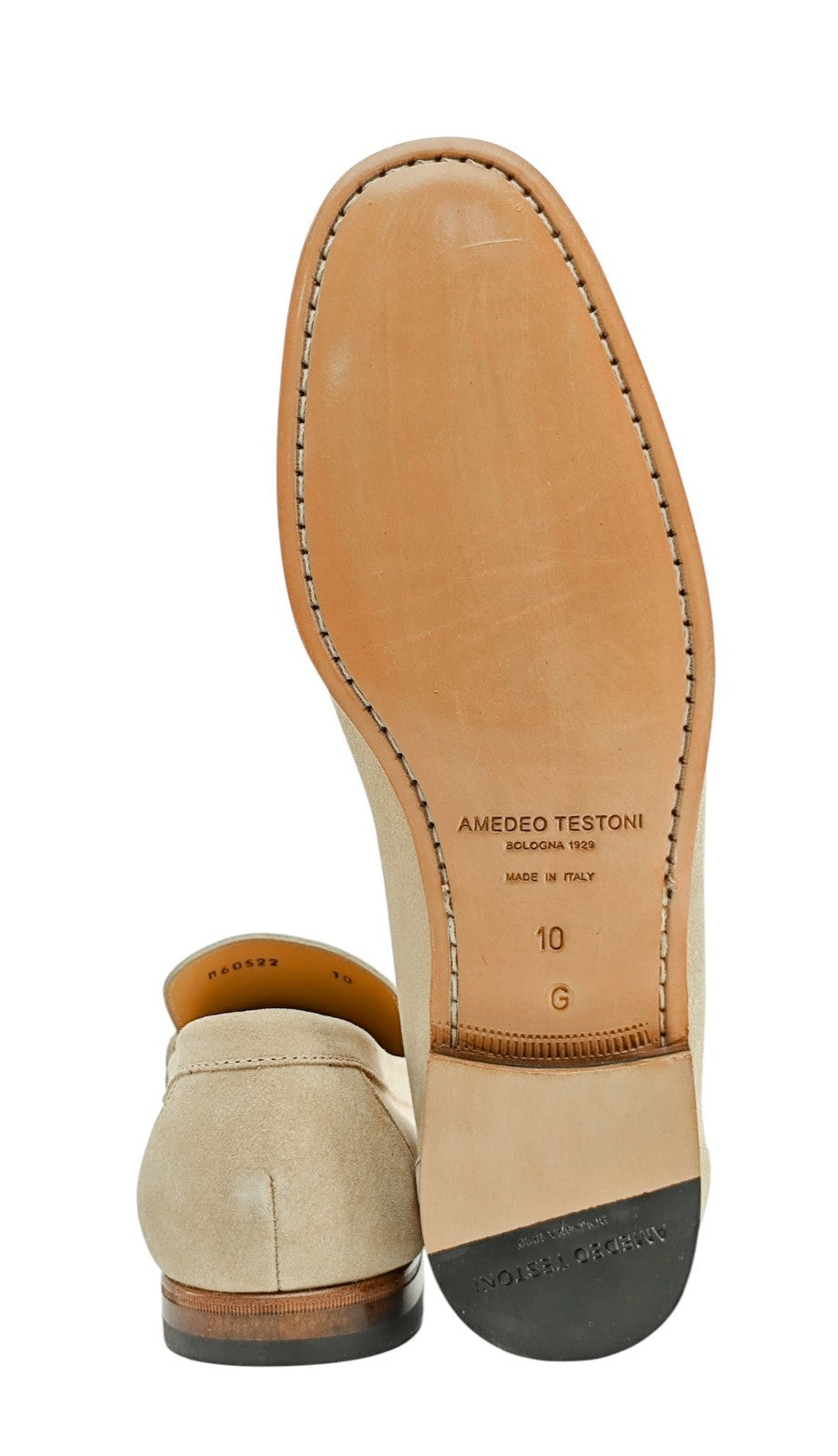 1200$ TESTONI "Bracciano" Unlined Loafer Suede Calf Wheat 10 UK / 11 US / 44 IT