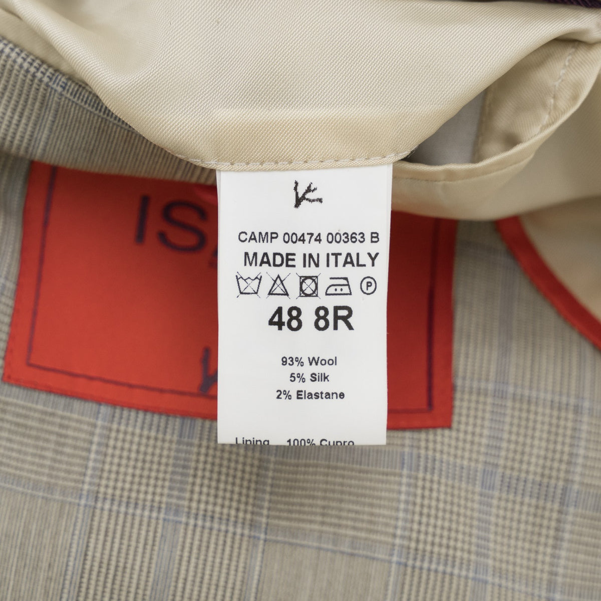 $6700 ISAIA "Gregorio" Light Beige Suit Fine Wool / Silk 38 US / 48 EU 8R