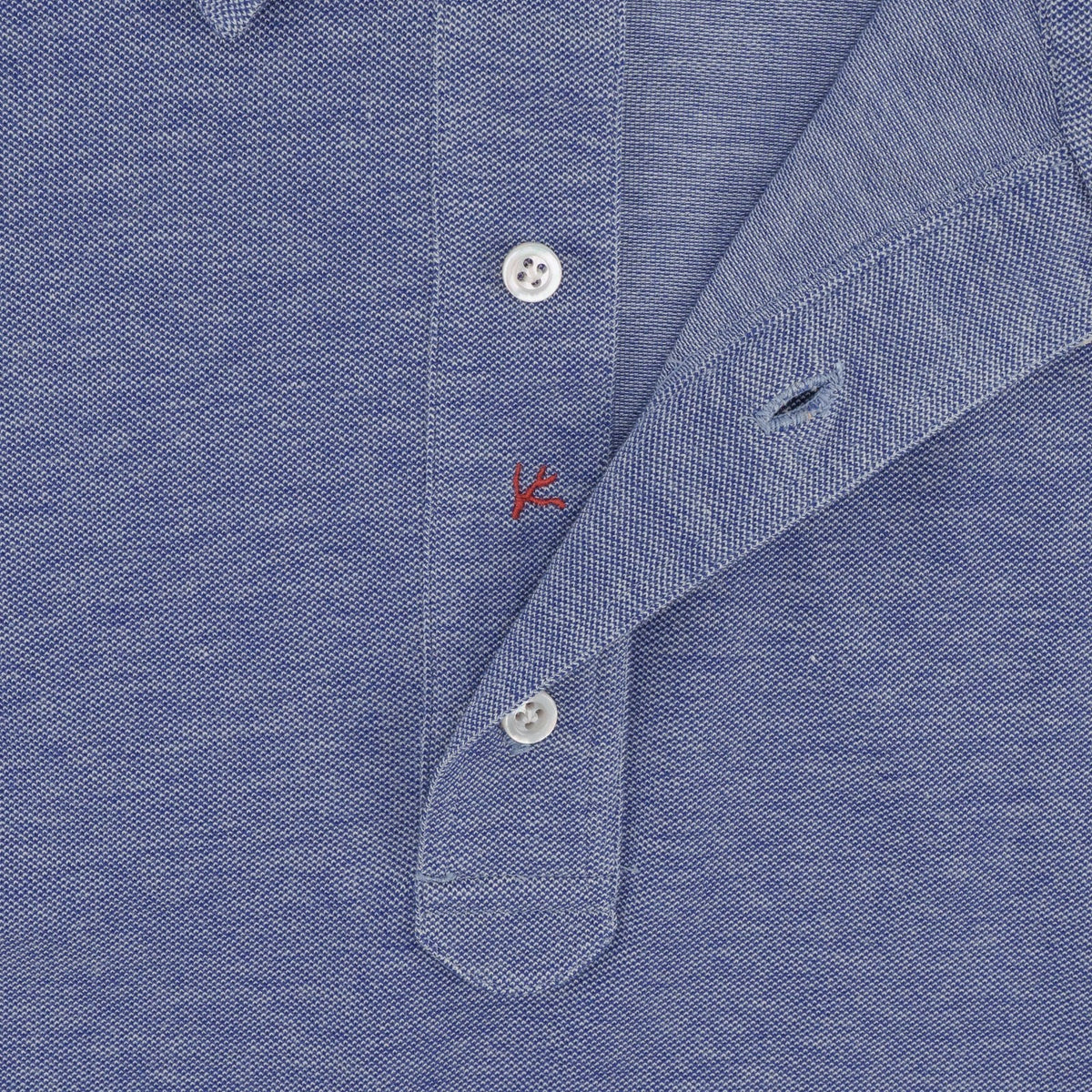 550$ ISAIA NAPOLI Cotton Jersey Short Sleeve Polo Blue Size XL