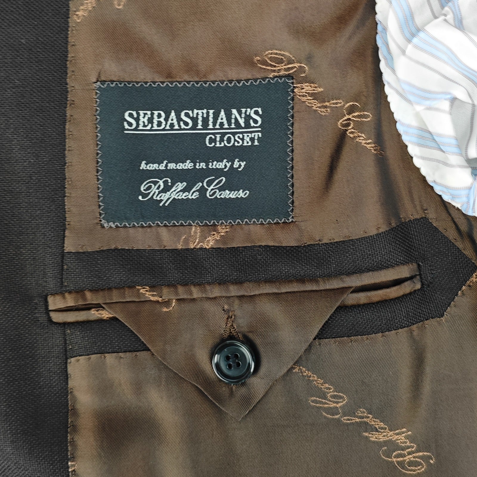 1850$ RAFFAELE CARUSO Brown Wool Cashmere Sport Coat 3/2 Roll 42 US /  52 IT