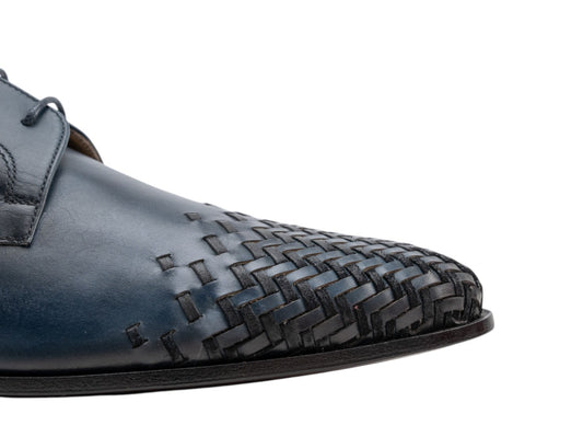 1200$ TESTONI "Portonovo" Derby Shoes Soft Calf Blue 10 UK / 11 US / 44 IT
