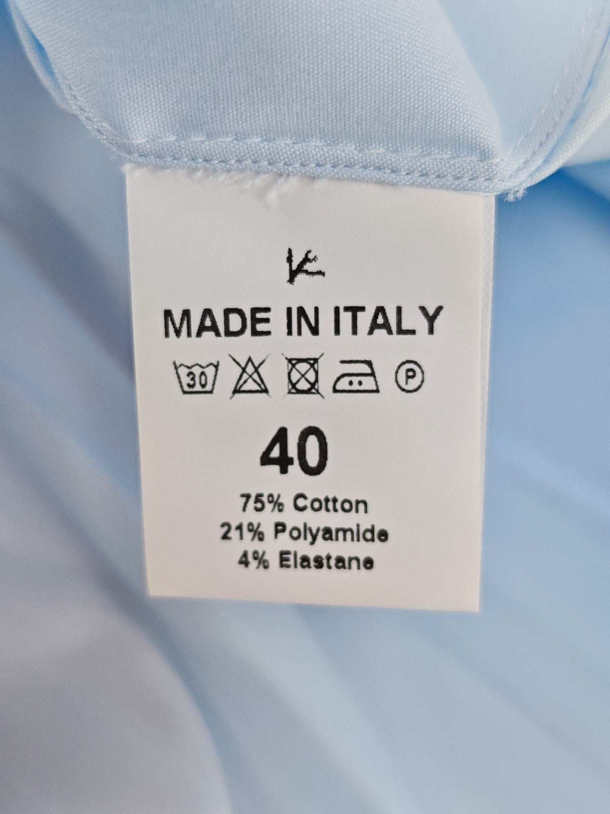 780$ ISAIA "Mix" Comfort Dress Shirt Light Blue Stretch Cotton 15.75 - 40