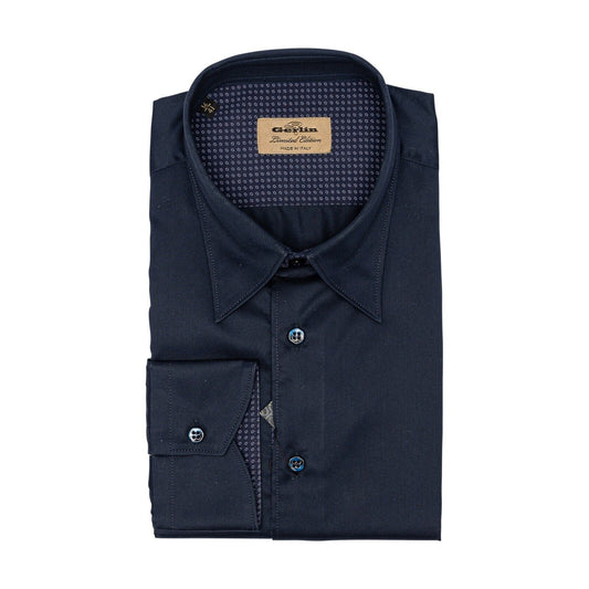 690$ ITALIAN LUXURY GERLIN Shirt Dark Blue Cotton 16 - 41 1B BIJAN