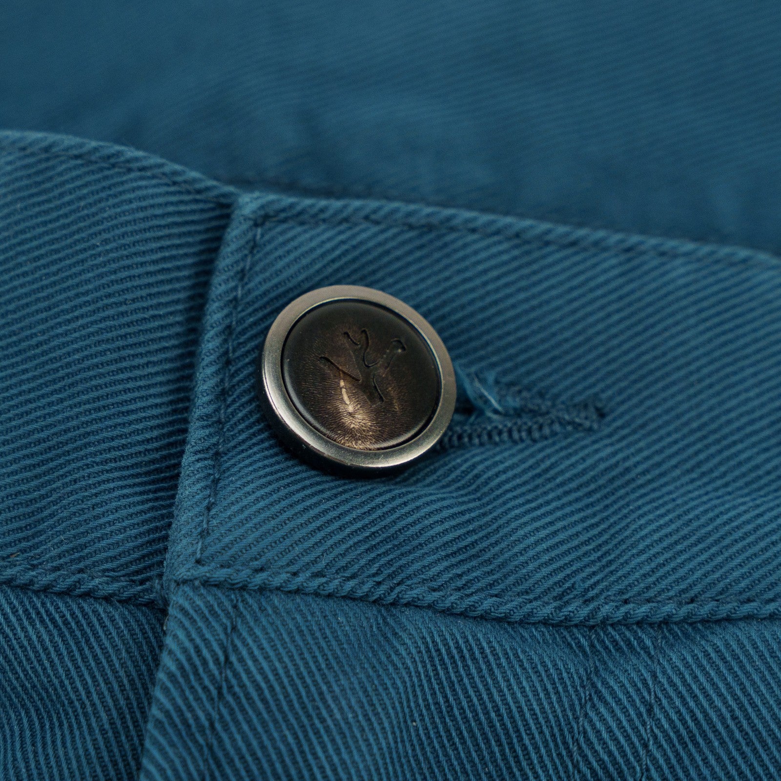 725$ ISAIA NAPOLI Petroleum Blue 5 Pocket Denim Jeans Cotton Slim 32 US / 48 EU