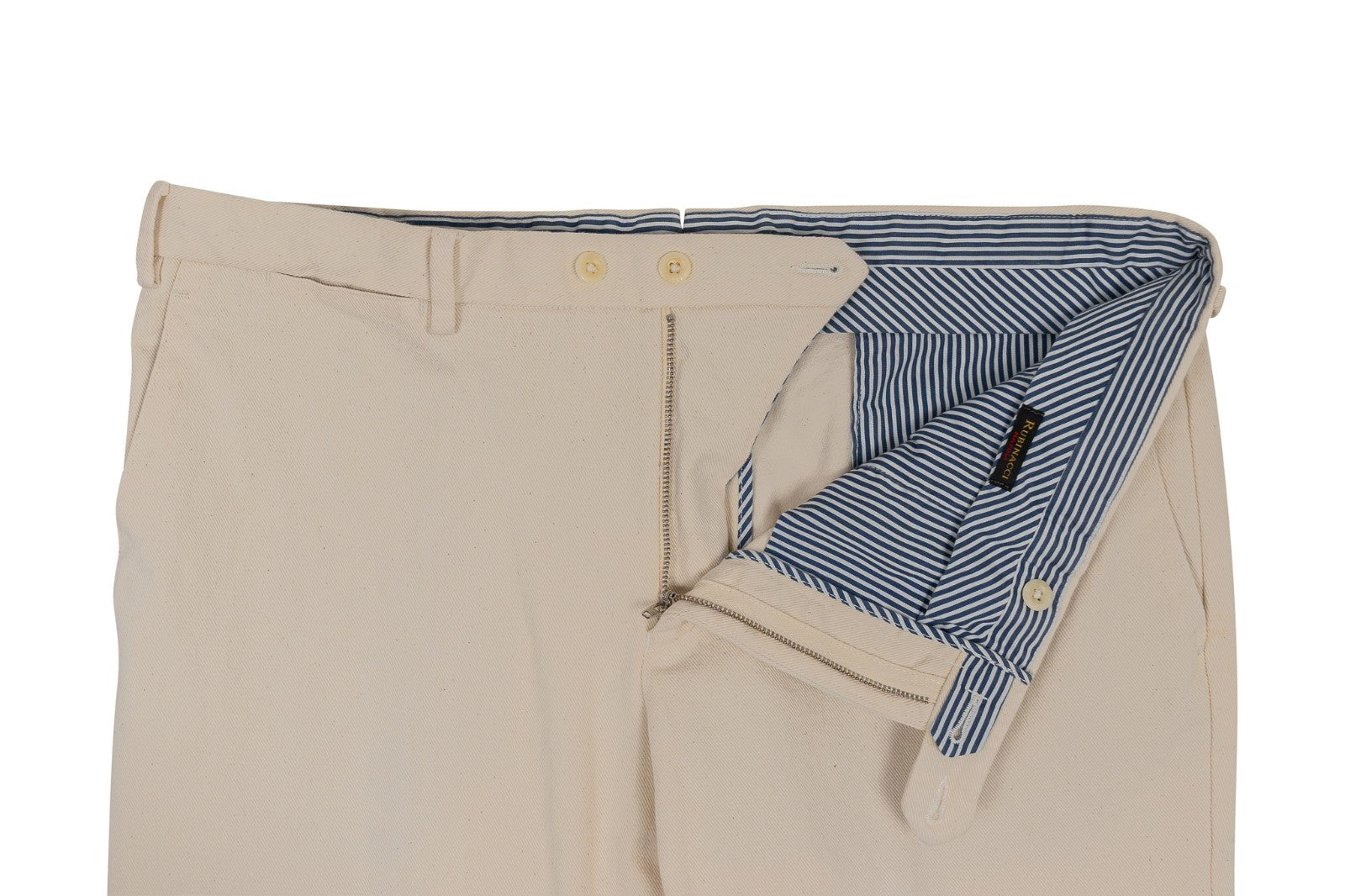 550$ RUBINACCI NAPOLI Ivory Gabardine Cotton Pant  40 US / 56 EU Made in Napoli
