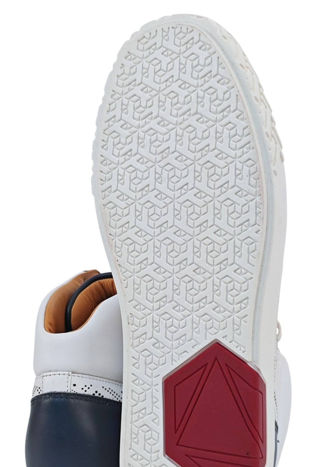 1100$ TESTONI Ravenna High Top Sneaker Perforated Interlock 8 UK / 9  US / 42 IT