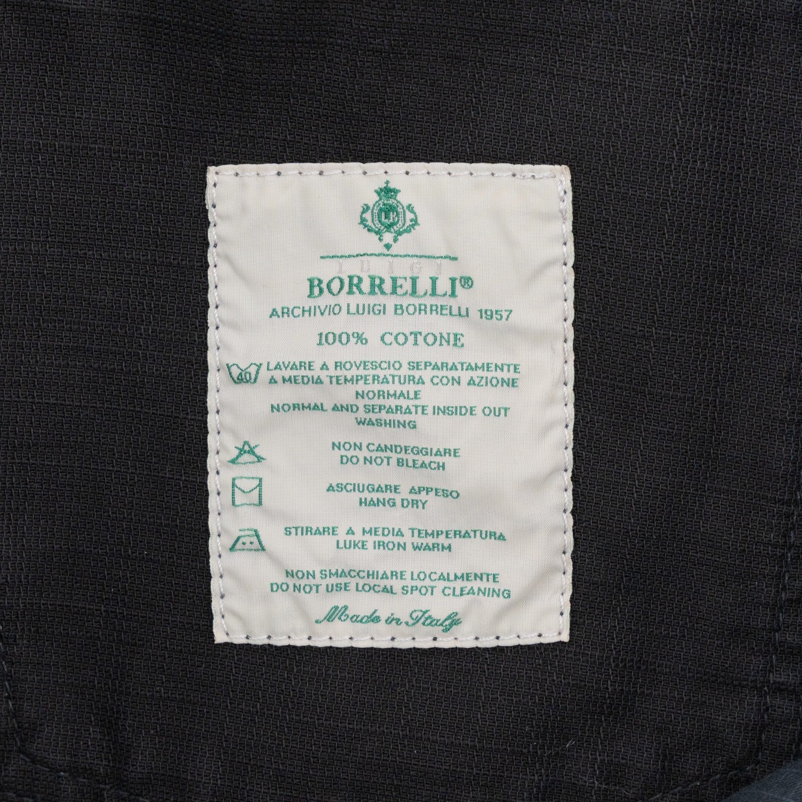 415$ LUIGI BORRELLI NAPOLI Black Denim Jeans Pant Cotton Made in Italy