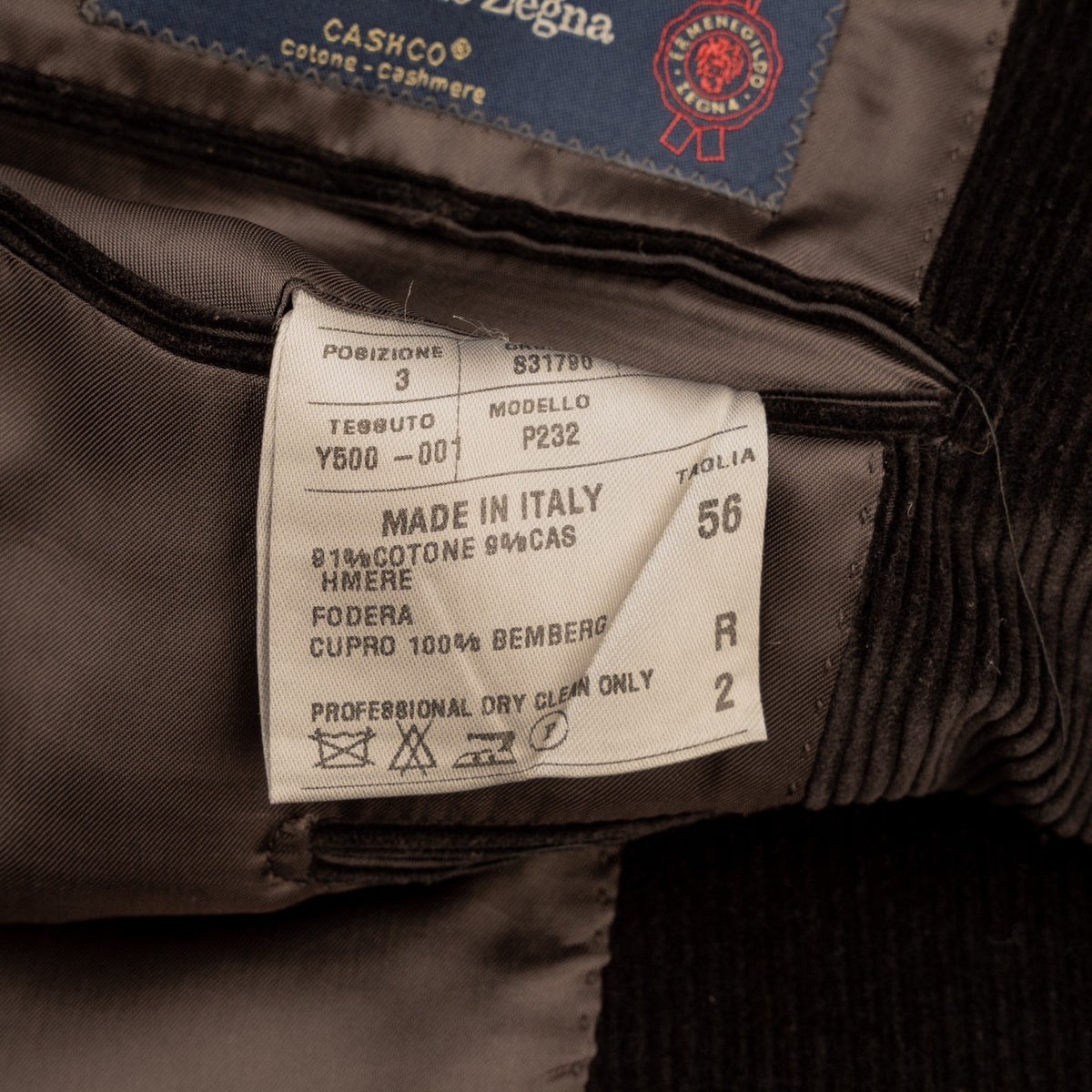 1650$ DAVIDE CENCI Jacket Sport Coat Ermenegildo Zegna Cashcotton 46 US / 56 IT