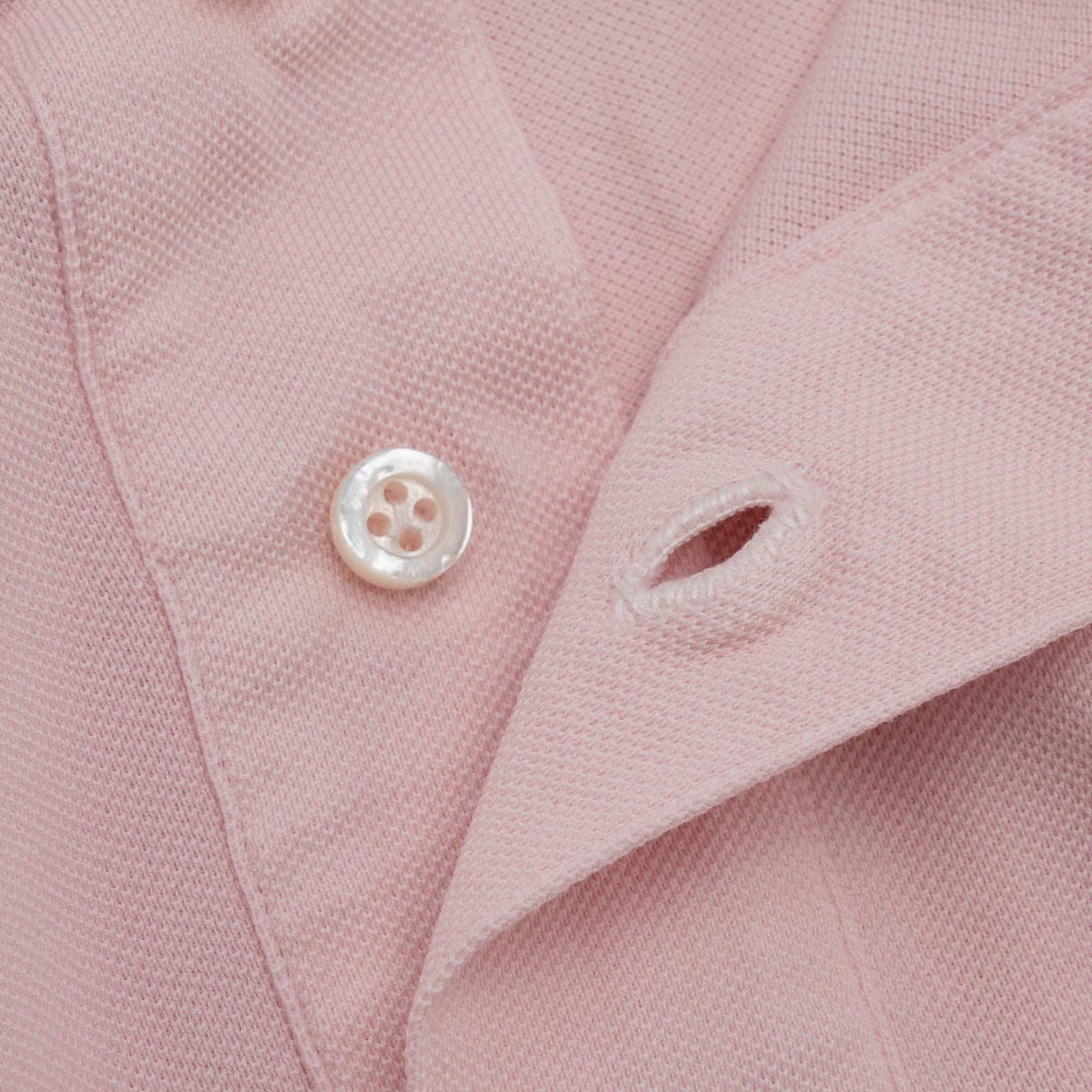 575$ ISAIA NAPOLI Garment Dyed Cotton Piquet Short Sleeve Polo Pink Size XL