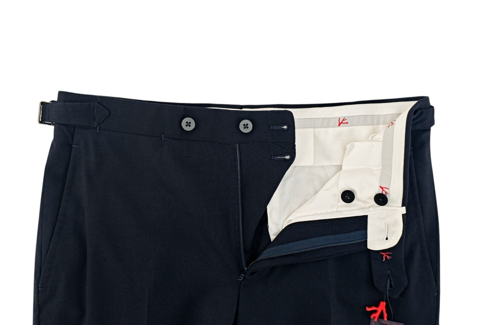 1750$ ISAIA "Sanità" Blue Tapered Dress Pant Fine Wool Stretch Comfort Project