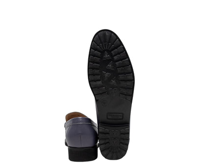 1200$ TESTONI "Gargano" Loafer Shoes Calf Blue Indigo Blue 8 UK / 9 US / 42 IT