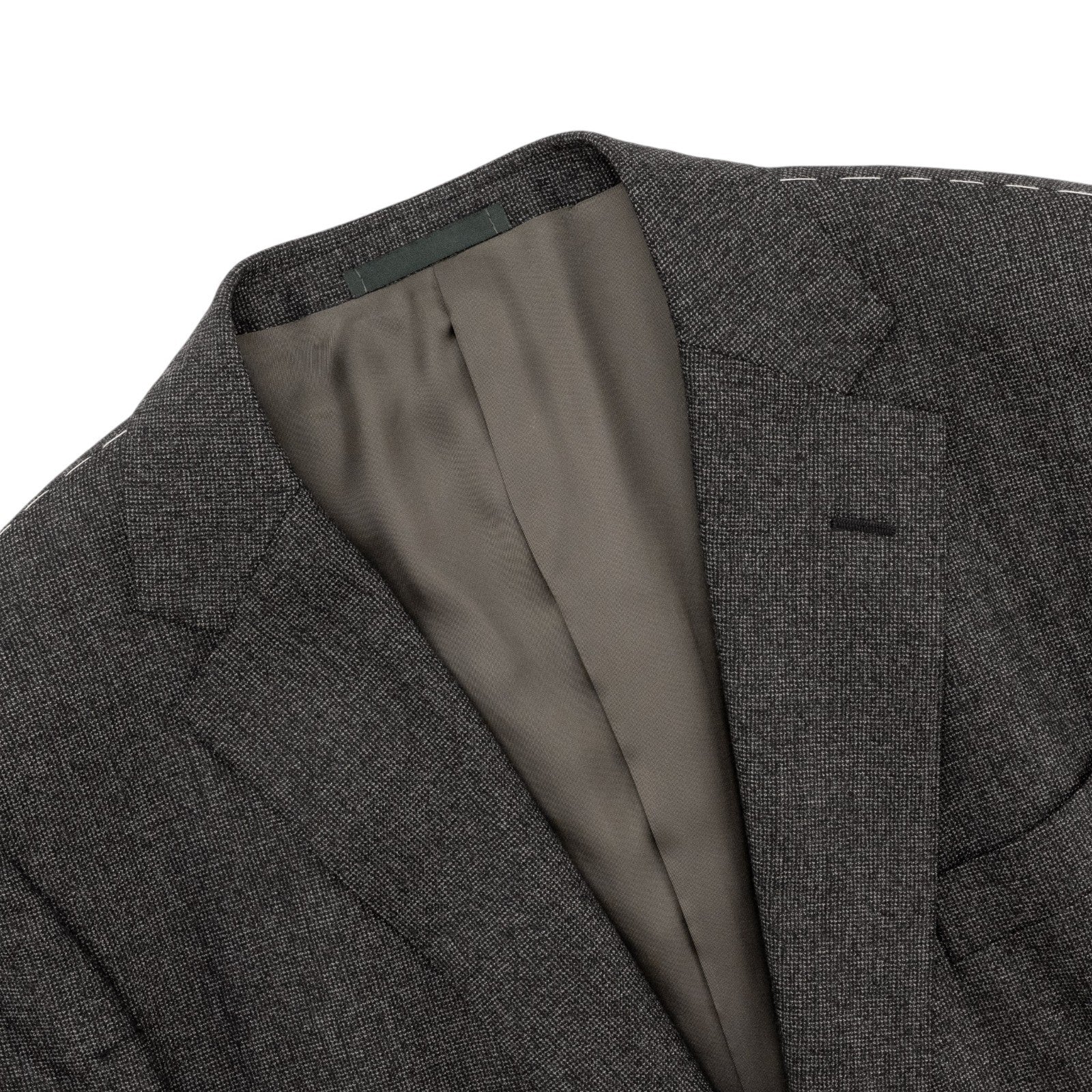 $2400 RAFFAELE CARUSO Dark Gray 3/2 Roll Suit Wool Textured 46 US / 56 EU