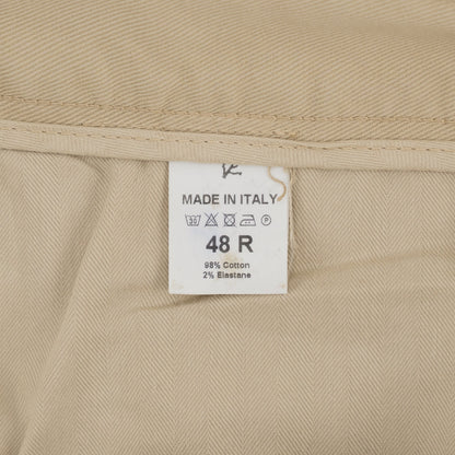 725$ ISAIA NAPOLI Beige 5 Pocket Denim Pant Cotton Slim Fit 32 US / 48 EU