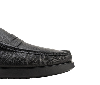 1250$ TESTONI Penny Loafer Shoes Karibu Calf Black 8 UK / 9 US / 42 IT