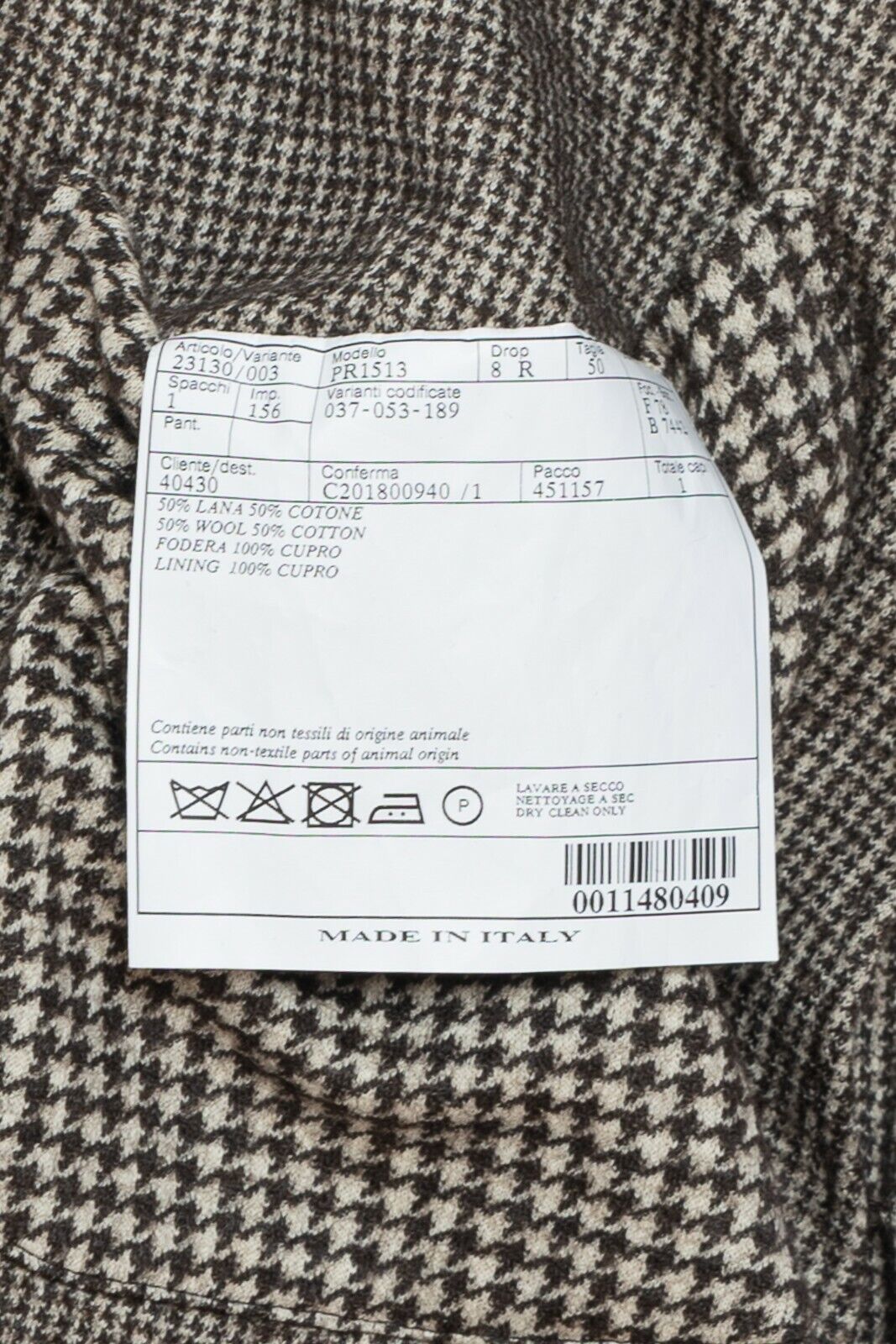 $2280 BELVEST Double Breasted Jacket Brown Wool Houndstooth 40 US / 50 EU 8R