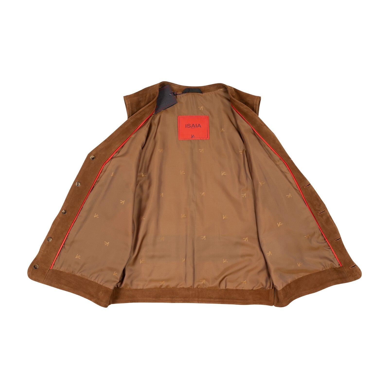 4300$ ISAIA NAPOLI Brown Vest Jacket Lambskin Suede Leather 38 US / 48 EU