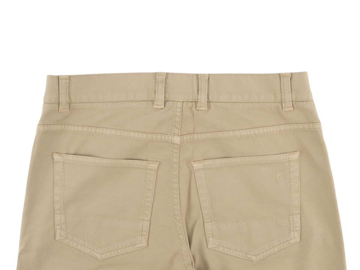 725$ ISAIA NAPOLI Beige 5 Pocket Denim Pant Cotton Slim Fit 32 US / 48 EU