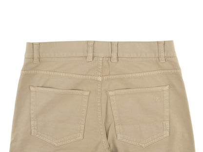725$ ISAIA NAPOLI Beige 5 Pocket Denim Pant Cotton Slim Fit 32 US / 48 EU