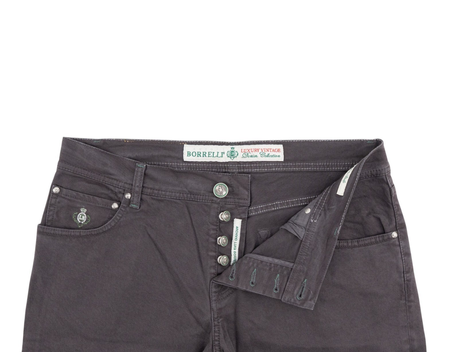 415$ LUIGI BORRELLI NAPOLI Washed Plum Denim Jeans Pant Cotton 36 US / 52 EU
