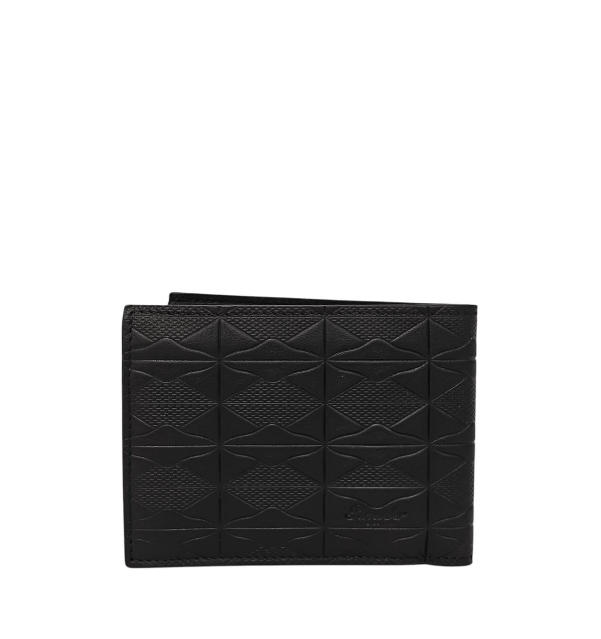 350$ PINEIDER FIRENZE 1774 Embossed Leather Bifold Wallet Black