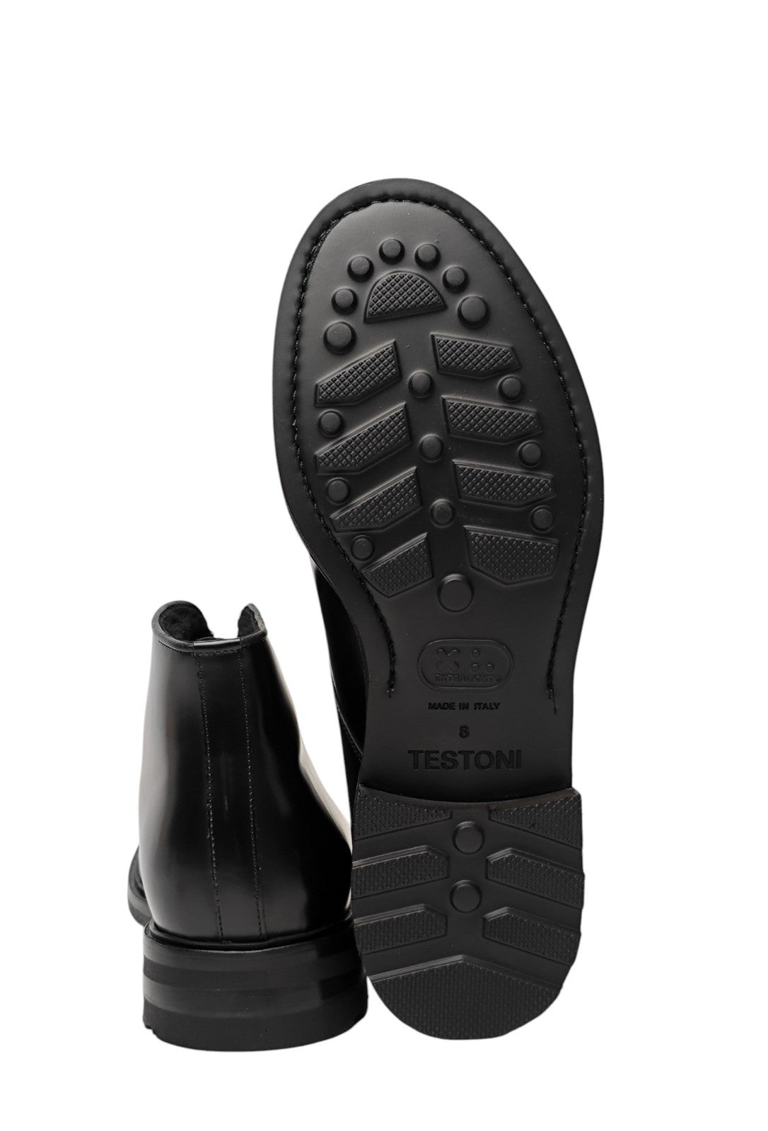 1300$ TESTONI "Arezzo" Black Desert Boot Calf + Fur Lining 8 UK / 9 US / 42 IT
