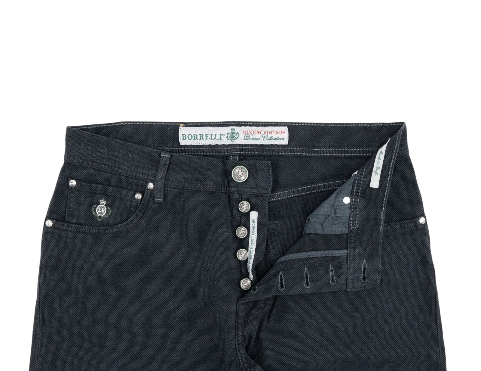 415$ LUIGI BORRELLI NAPOLI Blue Denim Jeans Pant Cotton 33 US / 49 EU