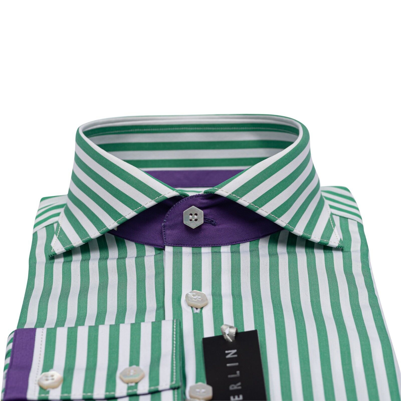 690$ LUXURY GERLIN Shirt Striped SUPRALUX ALUMO Cotton 16 - 41 2S ZILLI