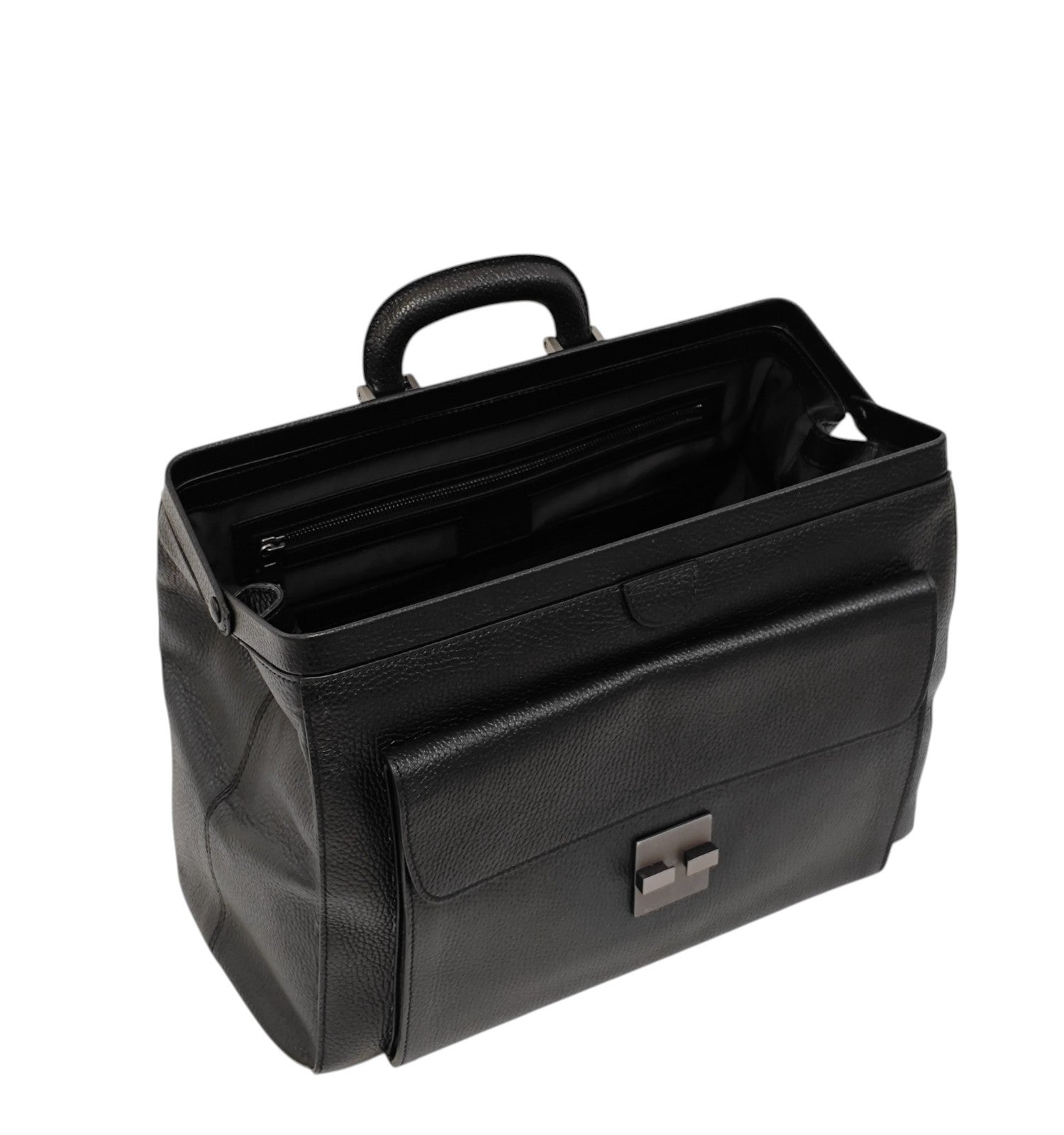 1450$ PINEIDER FIRENZE 1774 Grained Calf Work Doctor Bag Laptop Black