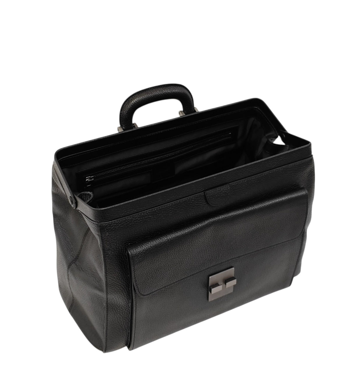 1450$ PINEIDER FIRENZE 1774 Grained Calf Work Doctor Bag Laptop Black