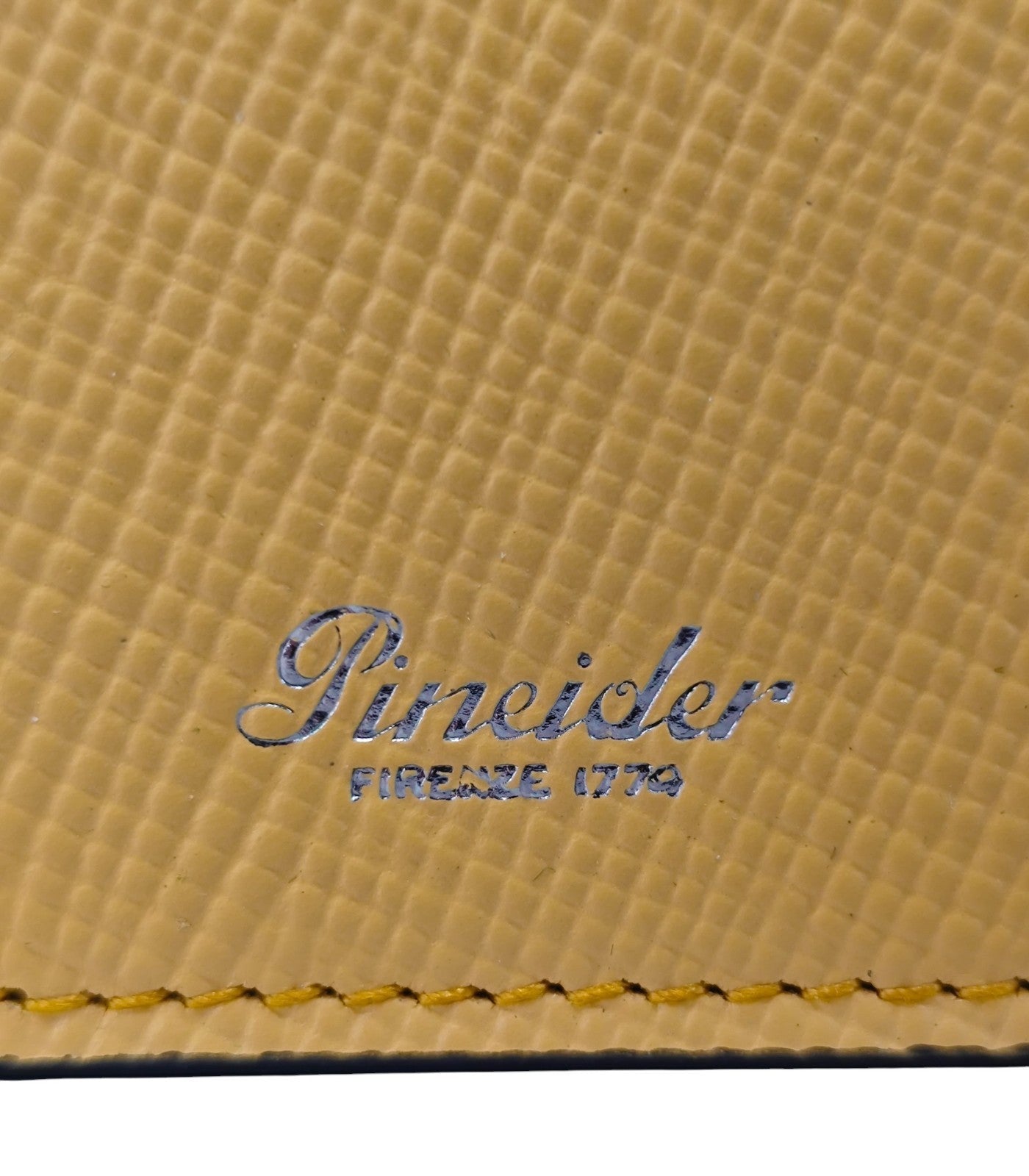 340$ PINEIDER FIRENZE 1774 Bifold Wallet Saffiano Anti-Scratch Calf Egg