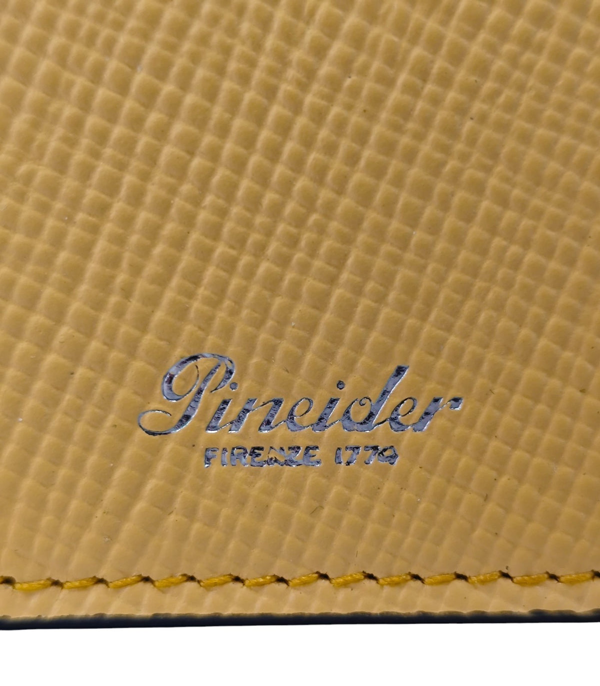 340$ PINEIDER FIRENZE 1774 Bifold Wallet Saffiano Anti-Scratch Calf Egg
