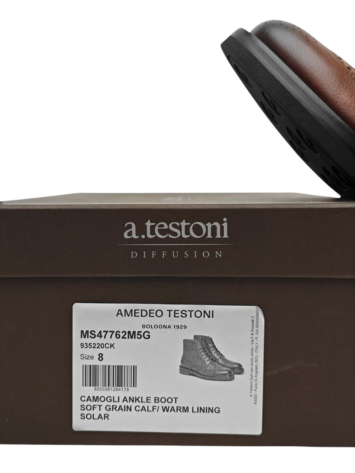 1450$ TESTONI Cigar Ankle Boot Shoes Grain Calf  Wool Lining 8 UK / 9 US / 42 IT