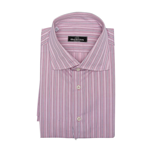 690$ ITALIAN LUXURY GERLIN Shirt Striped Pink Cotton 16 - 41  - 1Z BIJAN