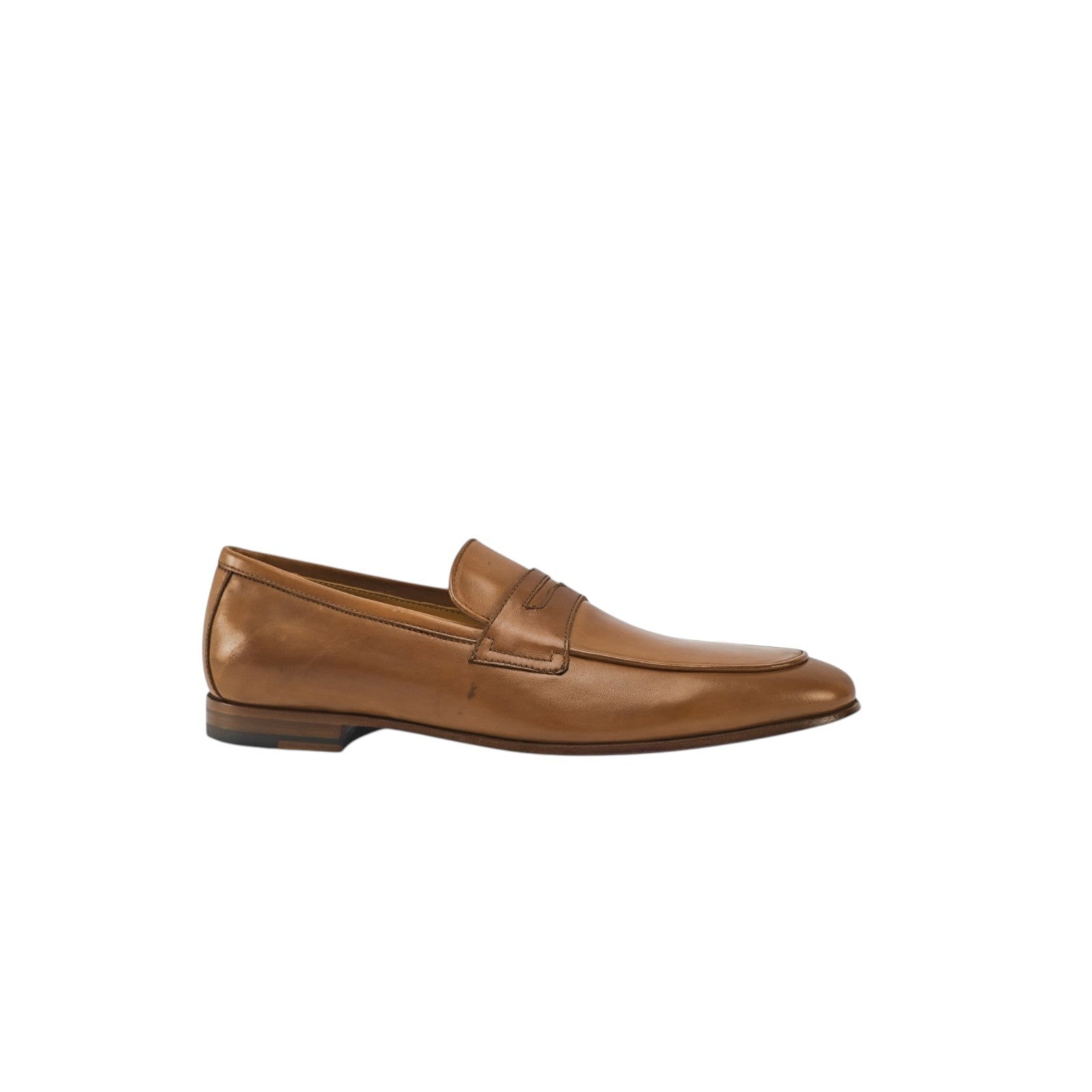 $1350 TESTONI Loafer Shoes Bolognese Construction Calf Caramel