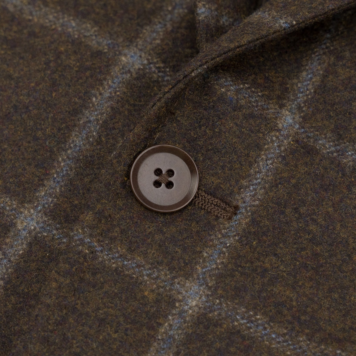 $6600 ISAIA "Capri" Dark Brown Suit Flannel Wool Windowpane 38 US / 48 EU 7R