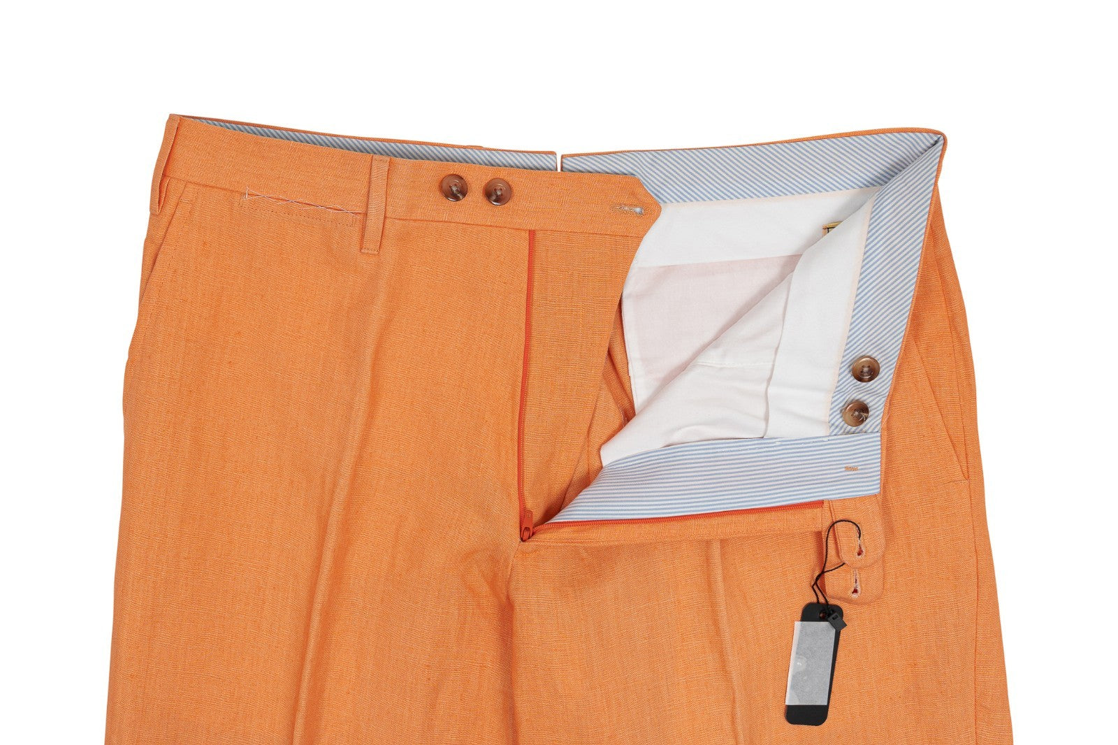625$ RUBINACCI NAPOLI Orange 100% Linen Trouser Pant 34 US / 50 EU