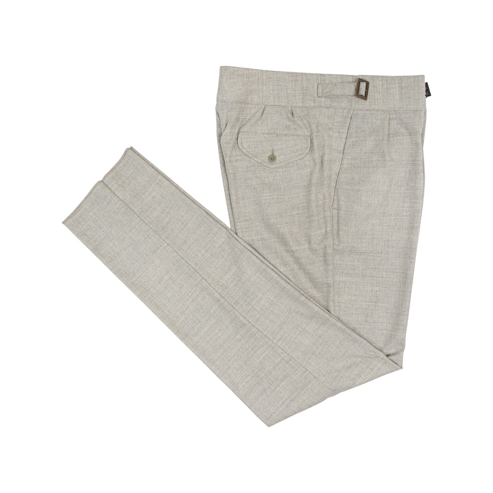 670$ RUBINACCI NAPOLI "Manny" Gray Flannel Wool High Rise Pant 34 US / 50 EU