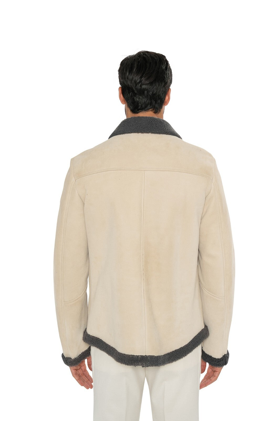 6200$ ISAIA NAPOLI Ivory Shearling Jacket Coat 100% Lambskin 38 US / 48 EU