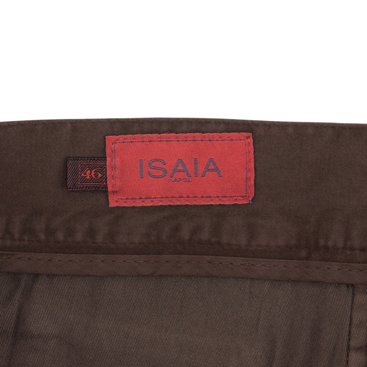 850$ ISAIA NAPOLI "Chiaia" Brown Chino Sport Pant Cotton  Cashmere - Leather Tag