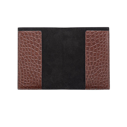 1150$ BURBERRY Genuine Alligator Passport Holder Wallet Deep Claret Unisex