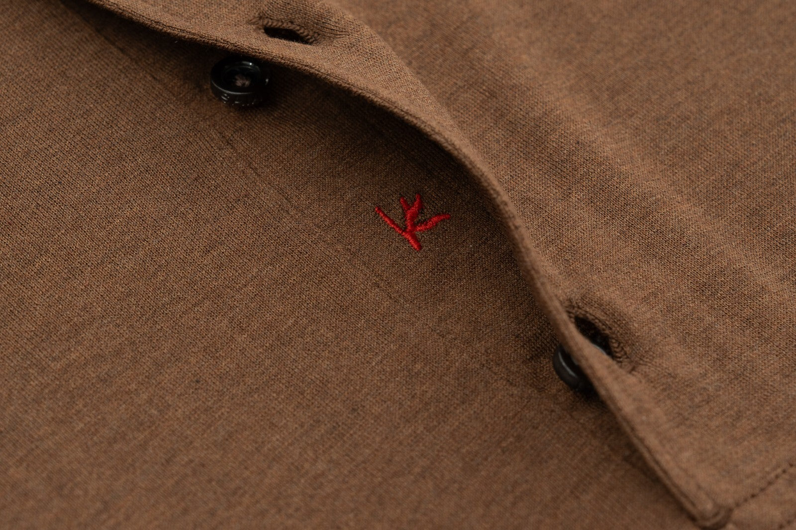 1300$ ISAIA NAPOLI Brown Polo Sweater Short Sleeve 100% Wool Size L