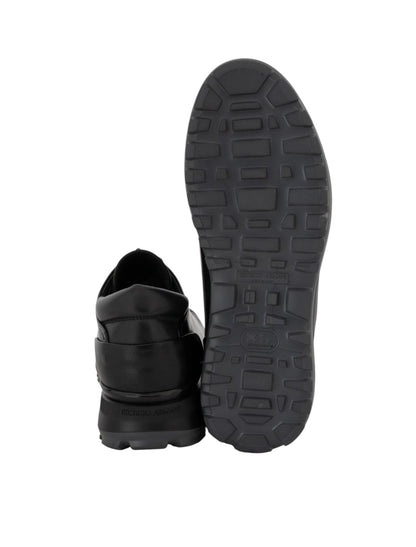 1120$ GIORGIO ARMANI Derby Shoes Black Lug Sole Tech + Leather 5 UK / 6 US/39 IT