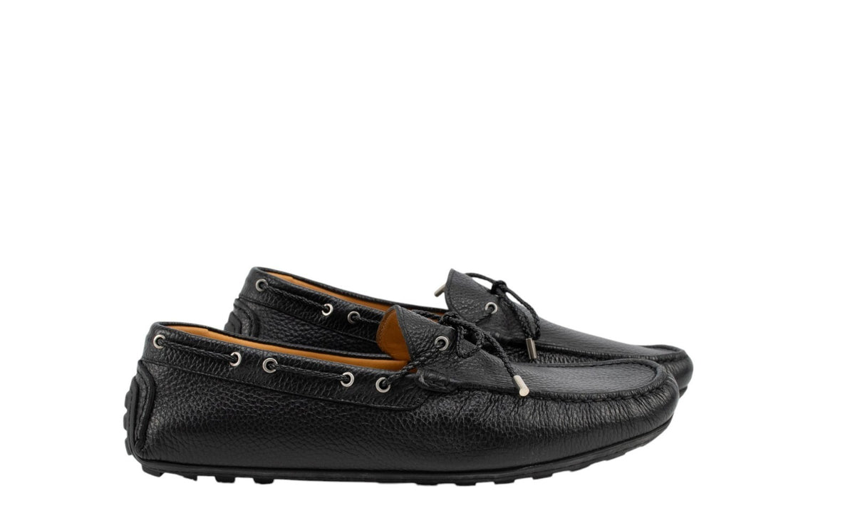 1200$ TESTONI Driver Loafer Shoes YorkCalf Black 8 UK / 9 US / 42 IT